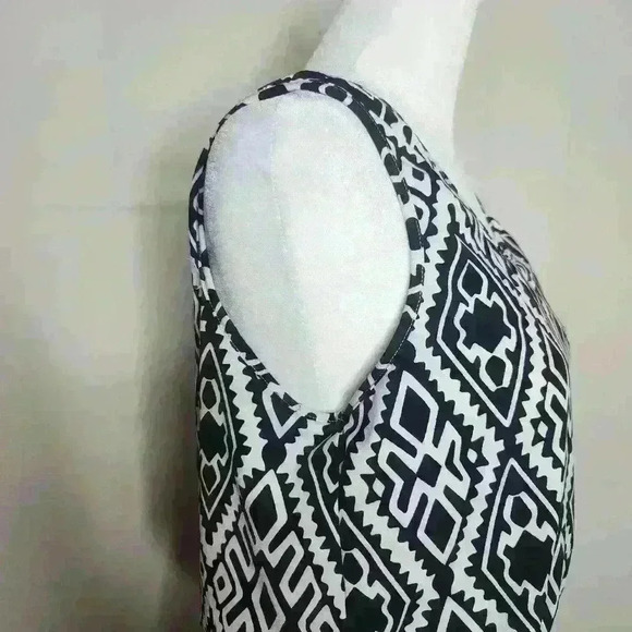 Meetu magic women's black and white geometric maxi dress size small - Picture 4 of 7